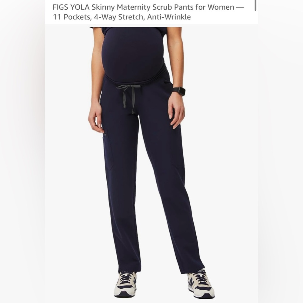 Navy Figs YOLA Skinny maternity scrub pants for women size S NWT